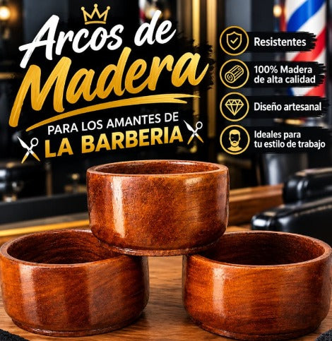 Bol de afeitar hecho de madera