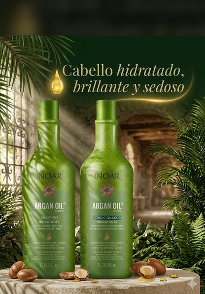shampoo y acondicionador de 1 litro de argan